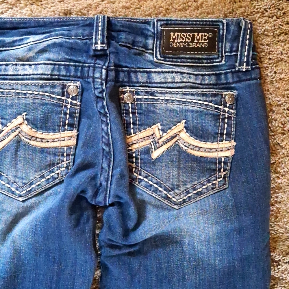 EUC MISS ME Size 28 Straight Blue Jeans - Picture 2 of 15